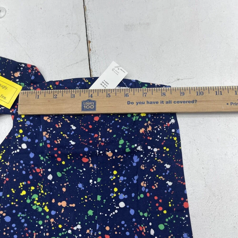 Gap Pajama Set Kids 4 Years Multicolor Paint Splatter Cotton 2 Piece Sleepwear